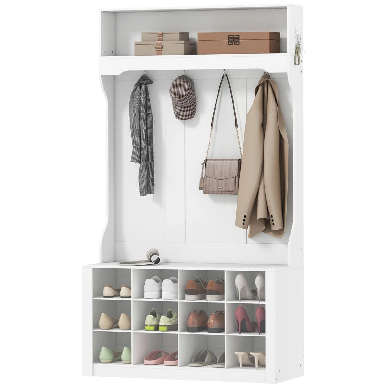 Nancy's Montecreto Wandgarderobe - Kledingrek - Garderobe - Wit - ± 100 x 35 x 170 cm