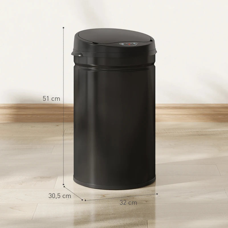 Nancy's Molazzana Sensor Prullenbak - Sensor afvalbak - Automatische prullenbak - Zwart - 30 Liter