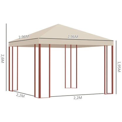 Nancy's Seramil Paviljoen - Party Tent - Prieel - Tuin Paviljoen - Beige - ± 300 x 300 x 260 cm