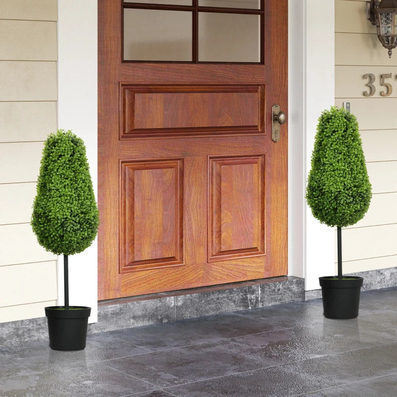 Nancy's Medeazza Kunstplanten - Traanvorm - Set van 2 - Groen - 90 cm hoog