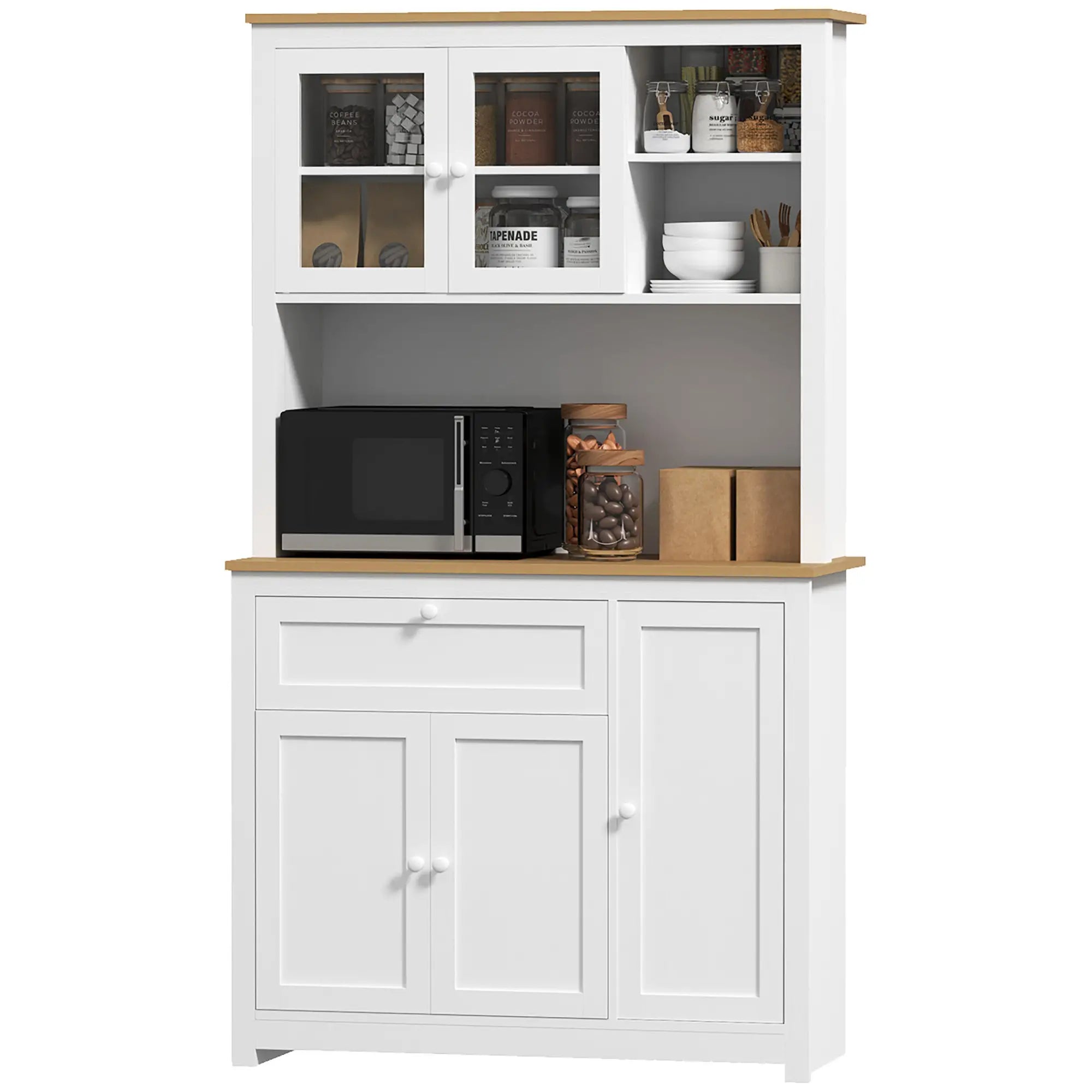 Nancy's Cuglieri Keukenkast Vrijstaand - Buffetkast - Opbergkast - Wit - 100 x 40 x 180 cm