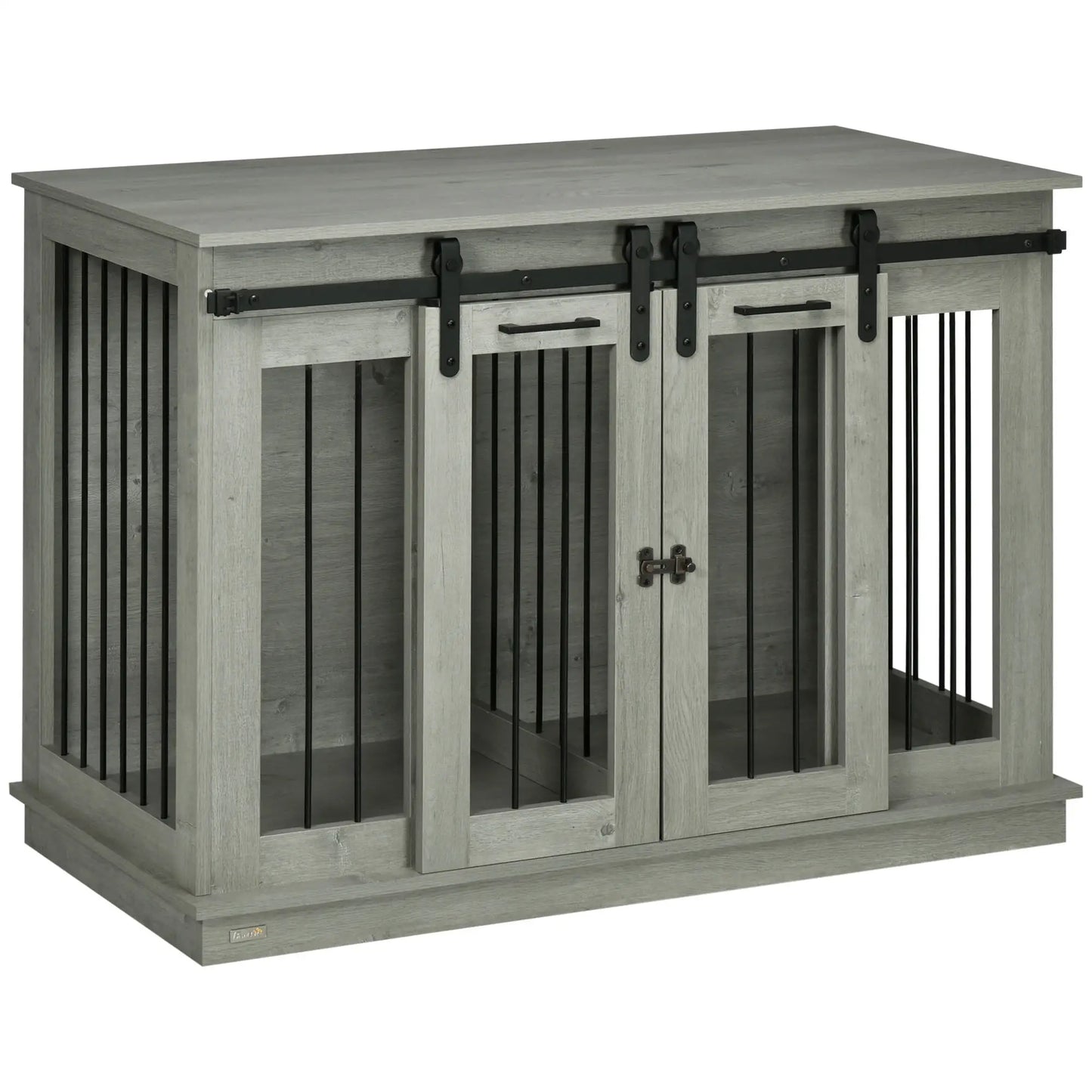 Nancy's Collagna Hondenhok - Hondenbench - Honden Verblijf - Grijs - ± 120 x 60 x 90 cm