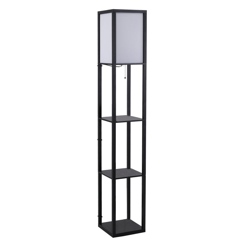 Nancy's Lagarto Vloerlamp - Staande Lamp - Met 3 vakken - Zwart - MDF