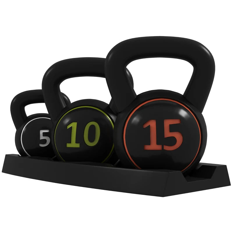 Nancy's Baranello Kettlebel Set van 3 - Zwart - 2,2 KG / 4,5 KG / 6,8 KG