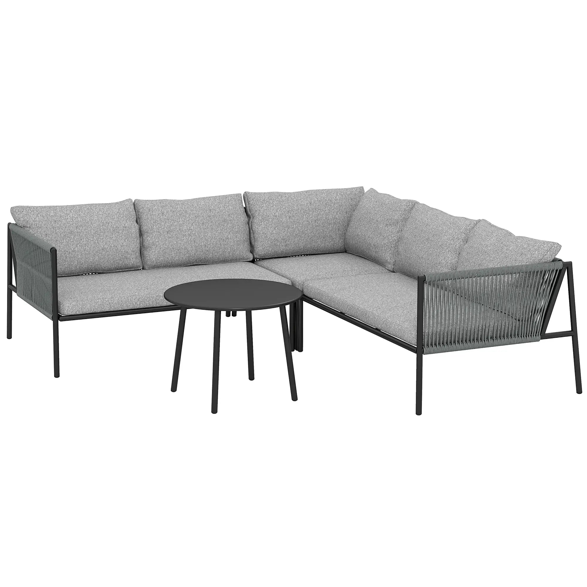 Nancy's Gazzano Loungeset - Tuinset - Loungebank - Grijs - Rotan / Staal