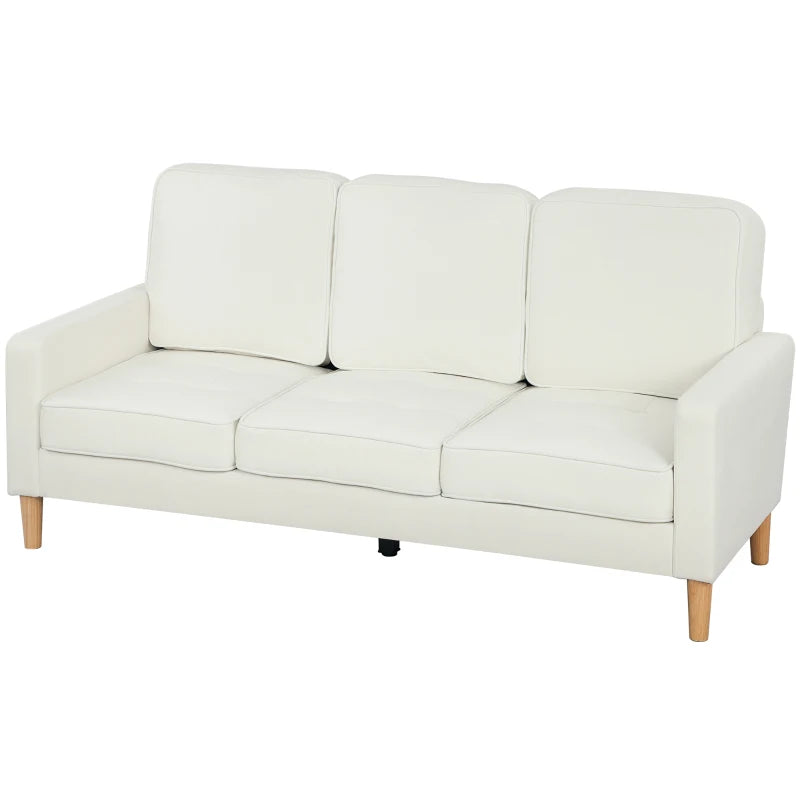 Nancy's Minozzo 3-Zitsbank - Driepersoonsbank - Bank 3 personen - Crèmewit - Fluweel - ± 185 x 80 x 80 cm
