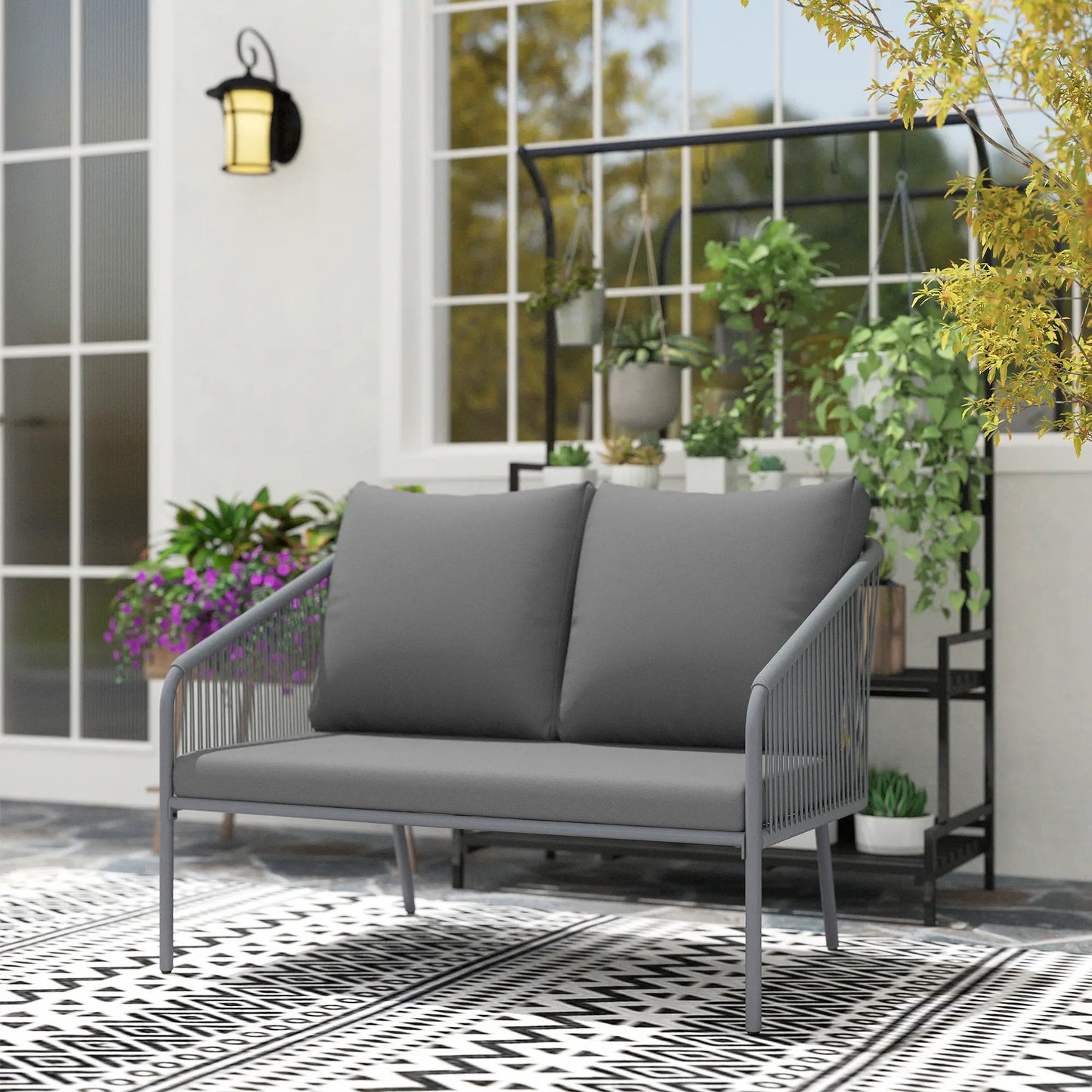 Nancy's Gambatesa Loungebank - Tuinbank - Grijs - Rotan