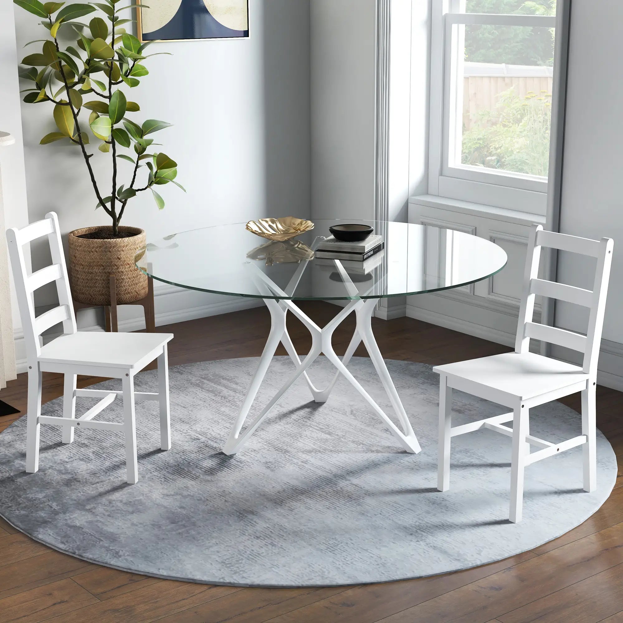 Nancy's Loranzè Eetkamerstoelen - Set van 2 - Wit - Grenenhout