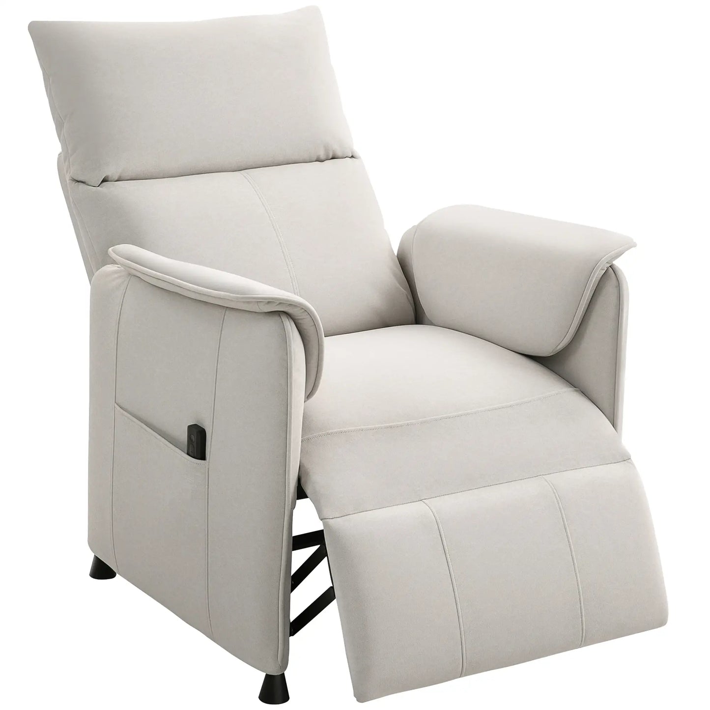 Nancy's Gignese Elektrische Fauteuil - Relaxfauteuil - Crème - Fluweel