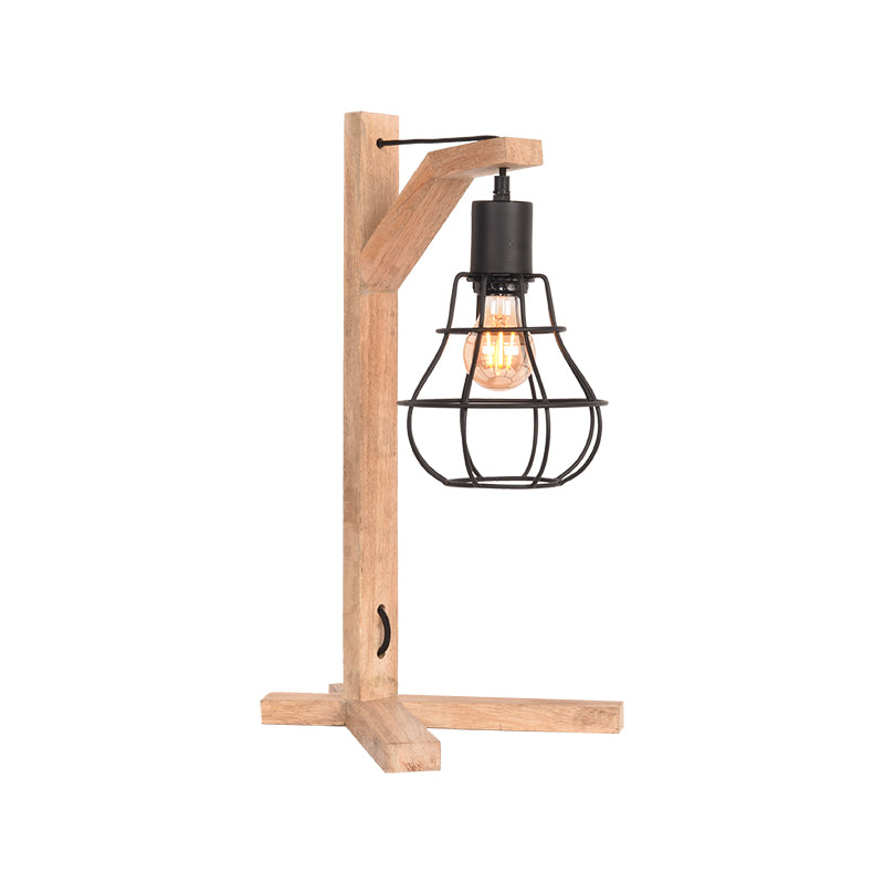 LABEL51 Tafellamp Drop - Tafelverlichting - Zwart - Mangohout