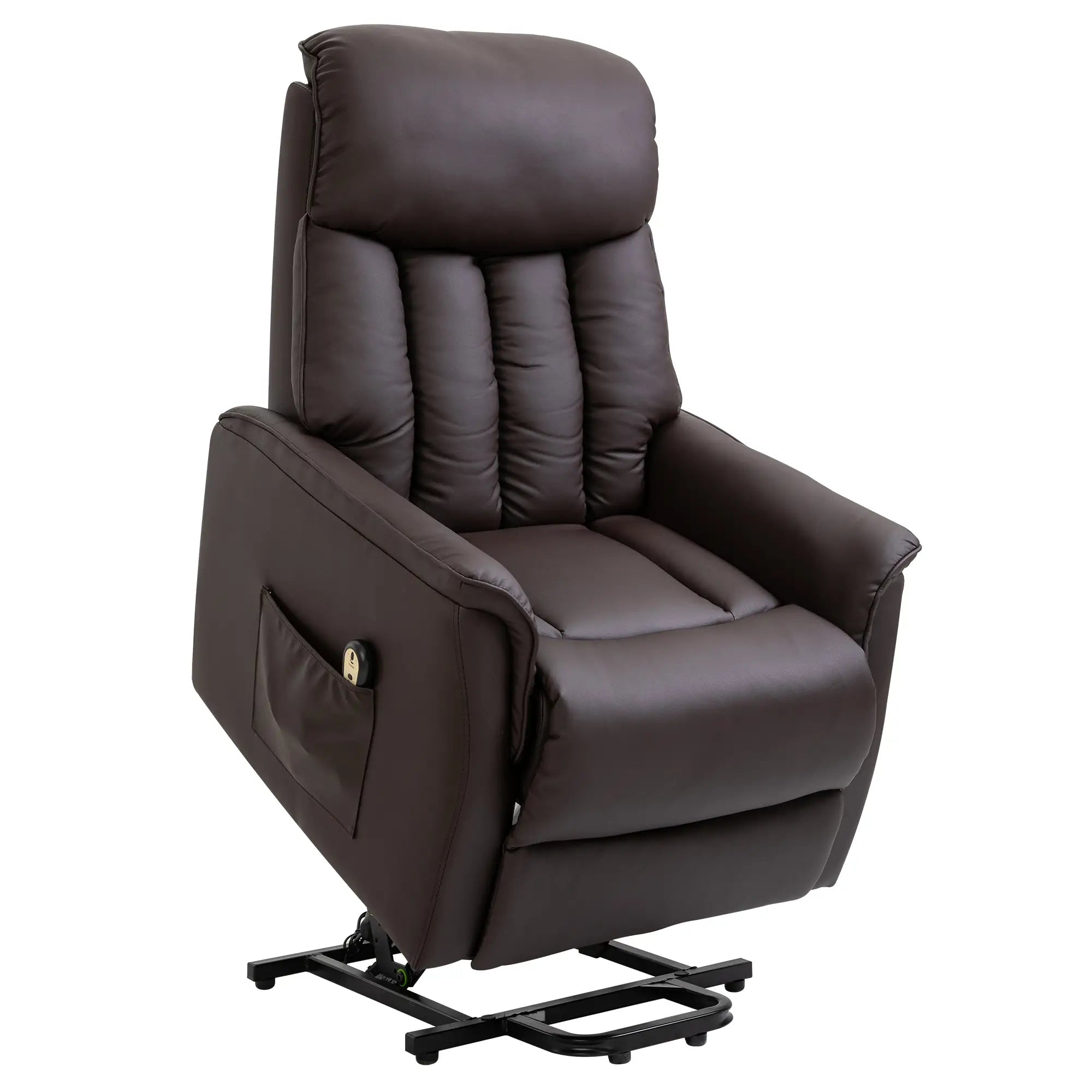 Nancy's Invorio Sta op Stoel - Seniorenstoel - Relaxfauteuil - Bruin - Kunstleer