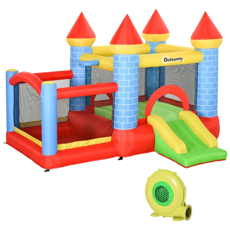 Château gonflable Alvarelhos de Nancy avec toboggan / piscine d'eau / panier - Château gonflable - Multicolore - 280 x 260 x 210 cm