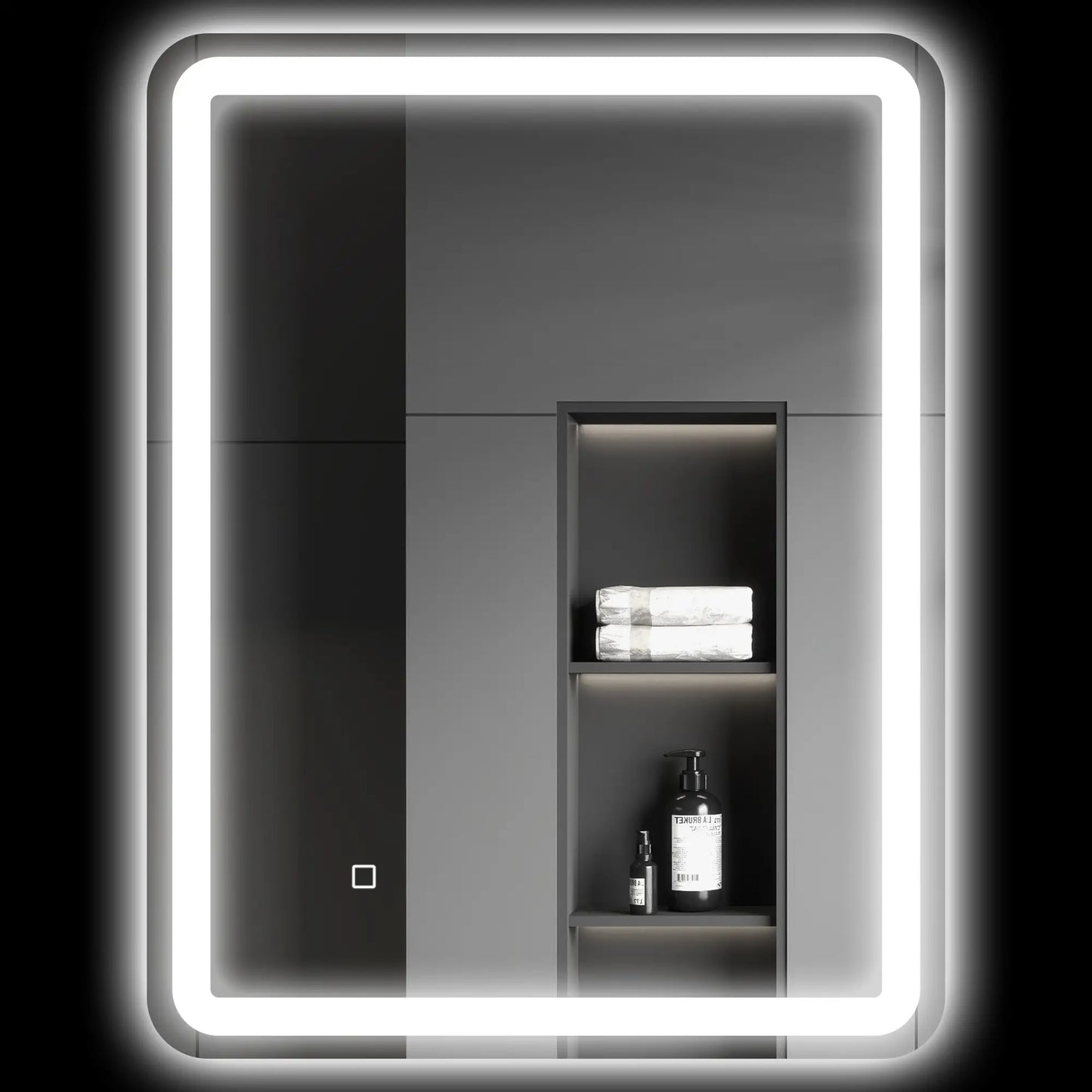 Nancy's Longa Badkamerspiegel - Met LED Verlichting - Anti Condens - Zilver - 60 x 80 cm