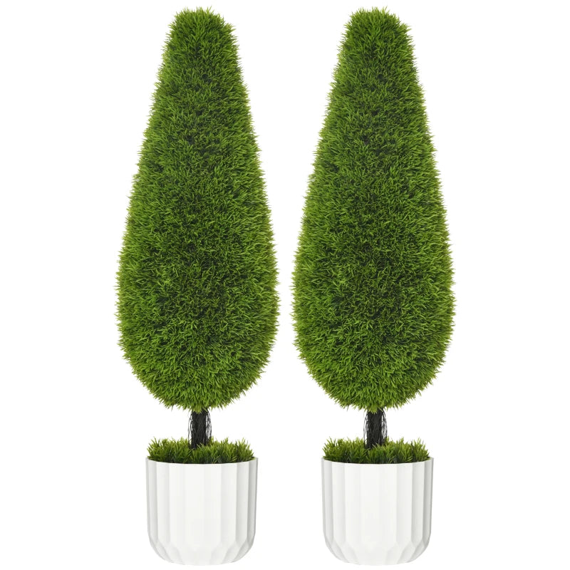 Plante artificielle Nancy's Folhadela - Arbre artificiel - Cyprès artificiels - Lot de 2 - 90 cm de haut