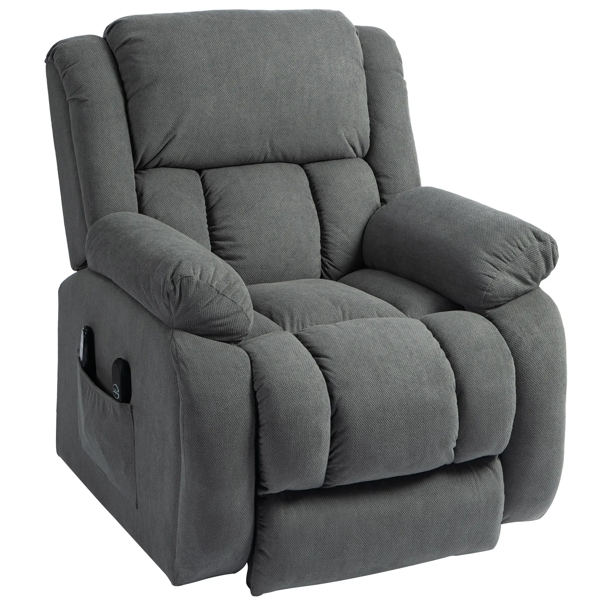 Nancy's Lierna Sta op Stoel - Opsta stoel - Seniorenstoel - Relaxfauteuil - Grijs - Fluweel