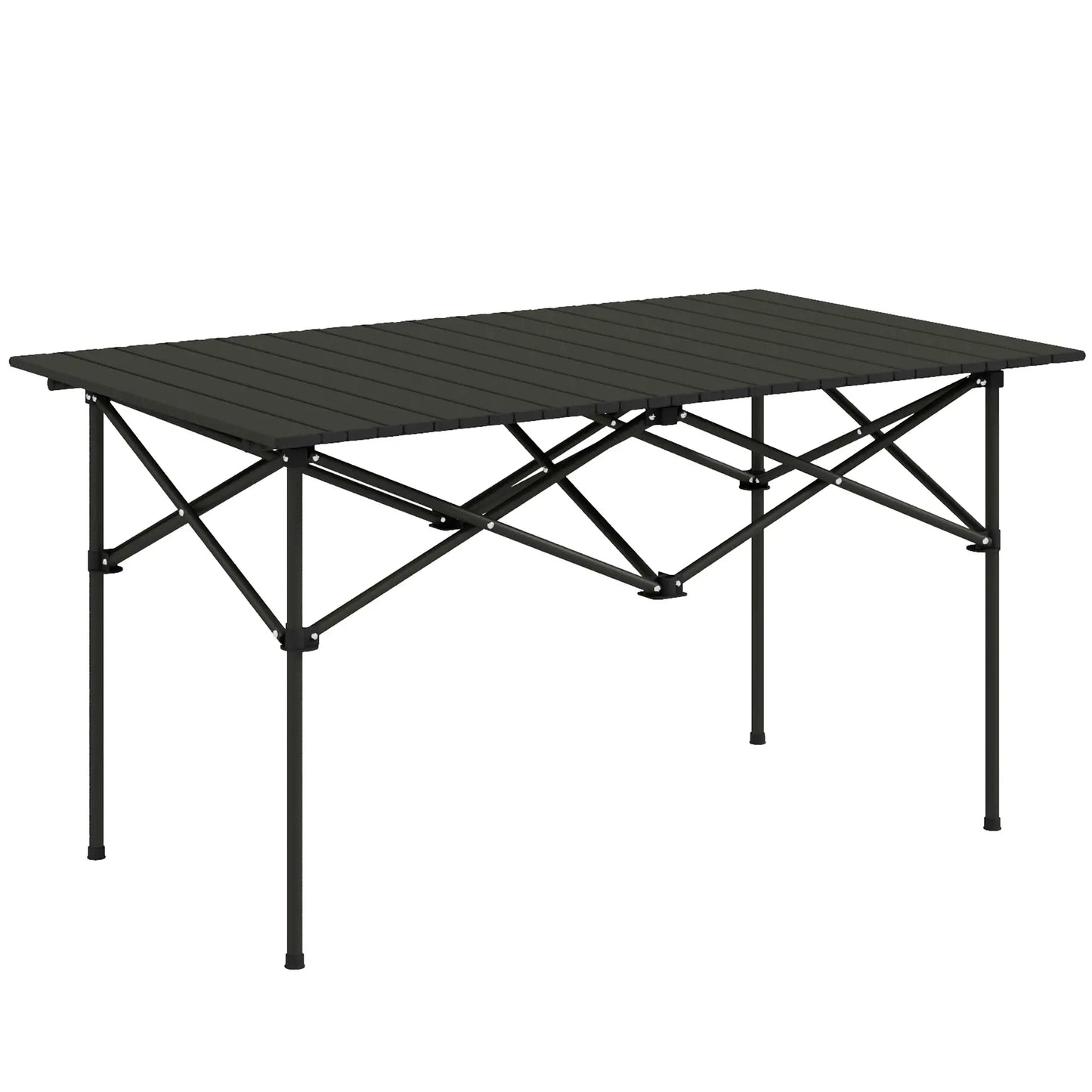 Nancy's Ghiffa Picknicktafel - Campingtafel - Opvouwbaar - Zwart - Aluminium - 95 x 55 x 50 cm