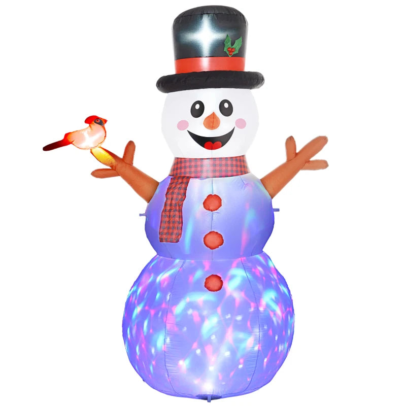 Nancy's Povoa Opblaasbare Sneeuwpop - Kerstdecoratie voor Buiten - Kerst Sneeuwpop - Met LED Verlichting