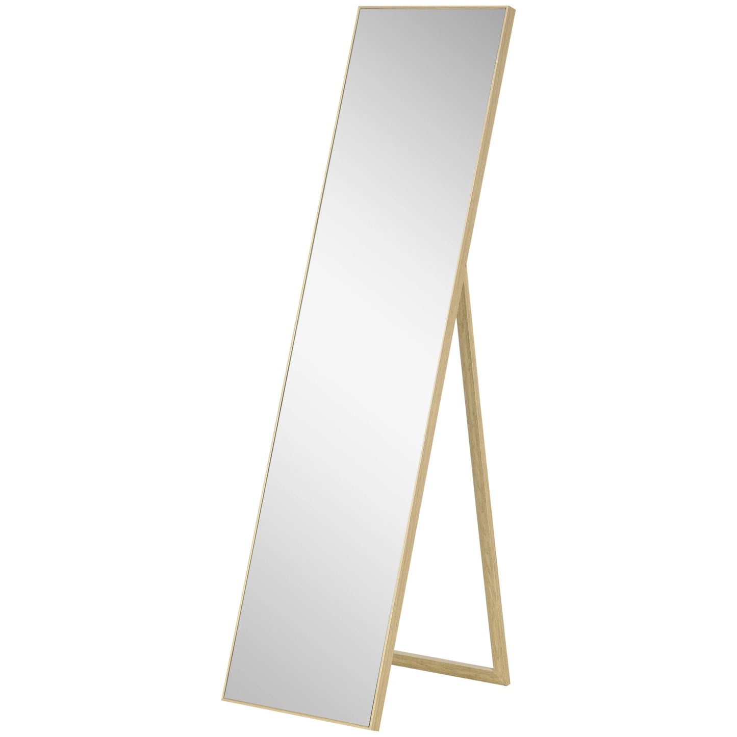 Nancy's Campelo Staande Spiegel - Kledingspiegel - Passpiegel - Zilver / Lichtbruin - 40 x 150 cm
