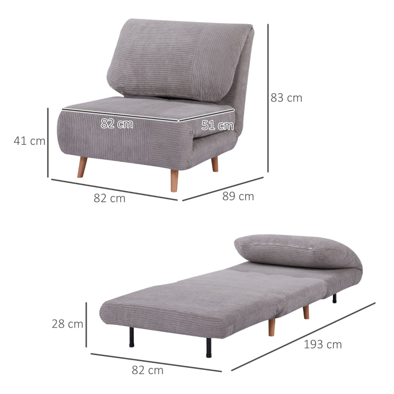 Nancy's Potton 2-in-1 Slaapbank - Logeerbank - Zitbank - Grijs - Ribfluweel