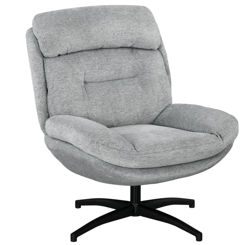 Nancy's Apiro Fauteuil - Relaxfauteuil - Relaxstoel - Draaibaar - Grijs - Chenille / Staal