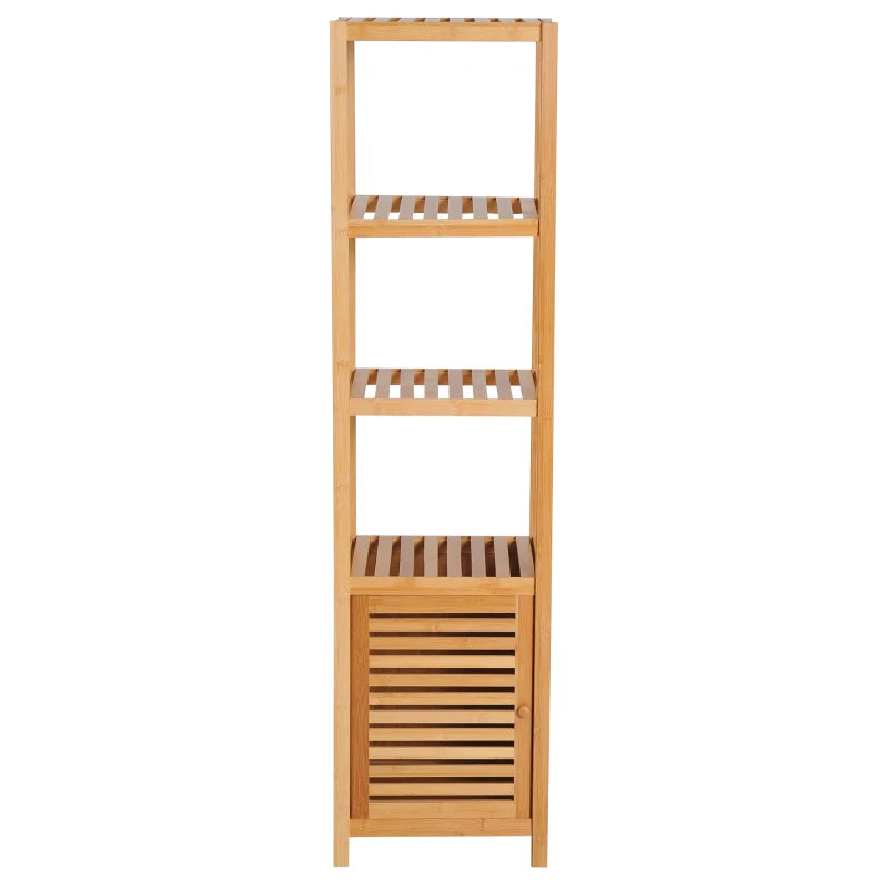 Nancy's Belvi Bathroom shelf - Bathroom cabinet - Bamboo - ± 35 x 35 x 140 cm