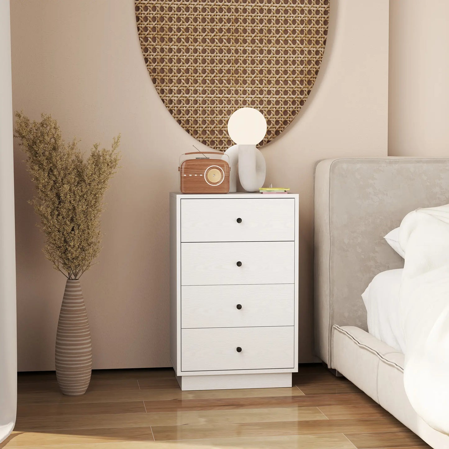 Nancy's Fossacesia Commode - Dressoir - Opbergkast - Wit - ± 45 x 30 x 75 cm