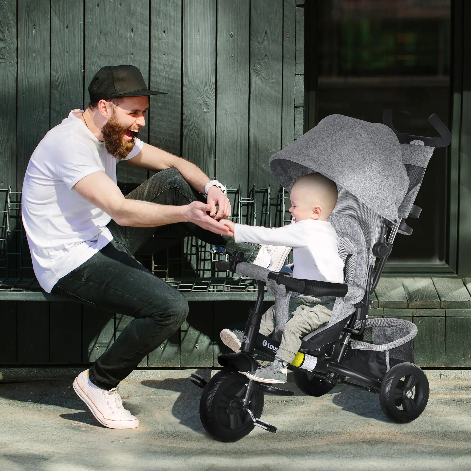 Nancy's Lucugnano Kinderdriewieler - Driewieler - Kinderwagen - Grijs