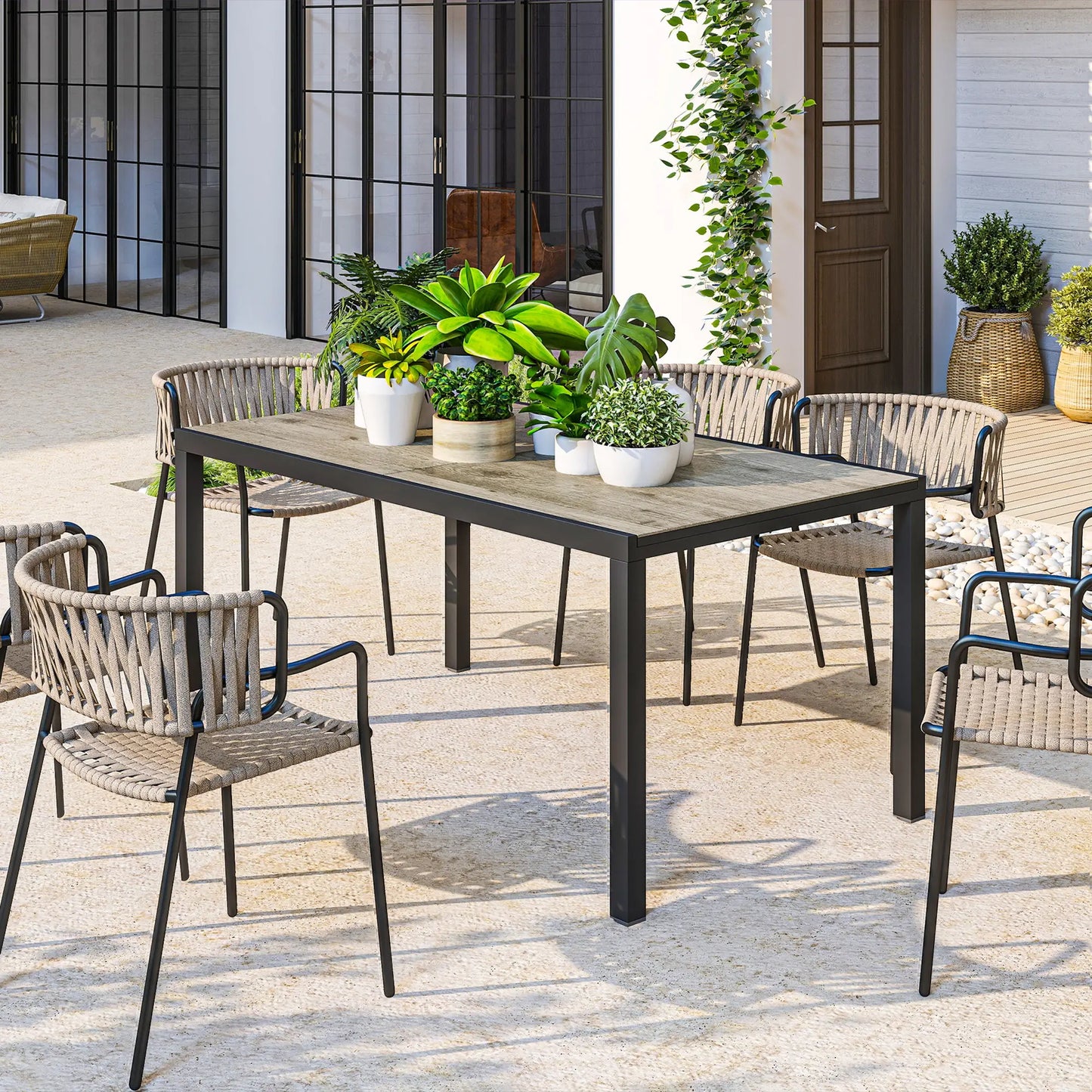 Nancy's Gangi Tuintafel - Eettafel voor Buiten - Terrastafel - Uitschuifbaar - Grijs