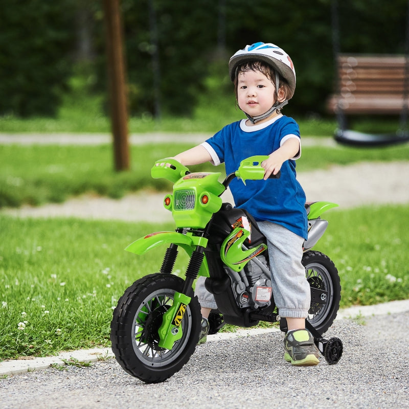 Nancy's Spooners Kinder elektrische motorfiets - Groen, Zwart - L102 x B53 x H66cm
