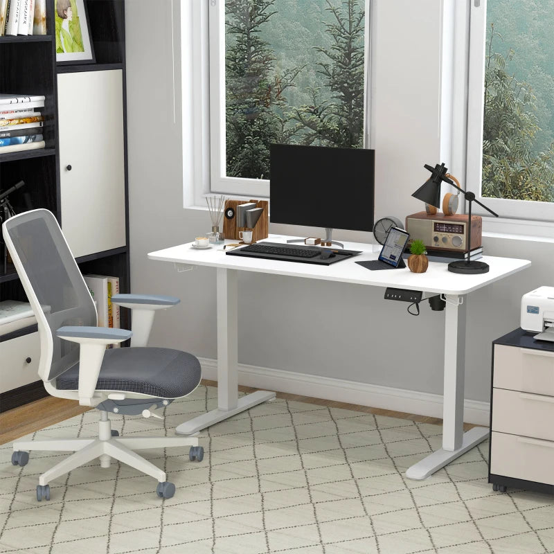 Nancy's Arzignano Verstelbaar Bureau - Zit-Sta Bureau - Elektrisch Bureau - Wit - 140 x 70 x (72-116) cm