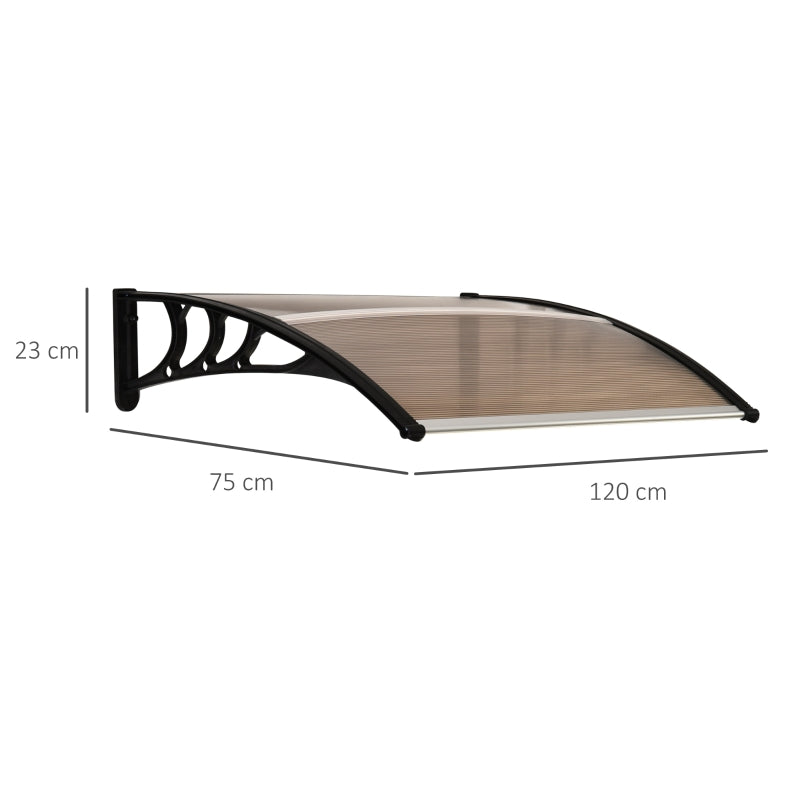 Nancy's Cypress Luifel - Voordeurluifel - Zonwering - Afdakje - Polycarbonaat - Bruin - 120 x 75 x 23 cm