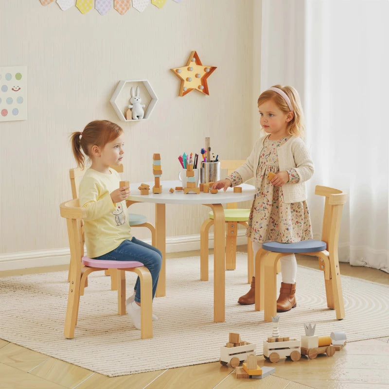 Nancy's Orsogna Kindertafel met Stoelen - 5-Delige Set - Kindermeubels - Meerkleurig