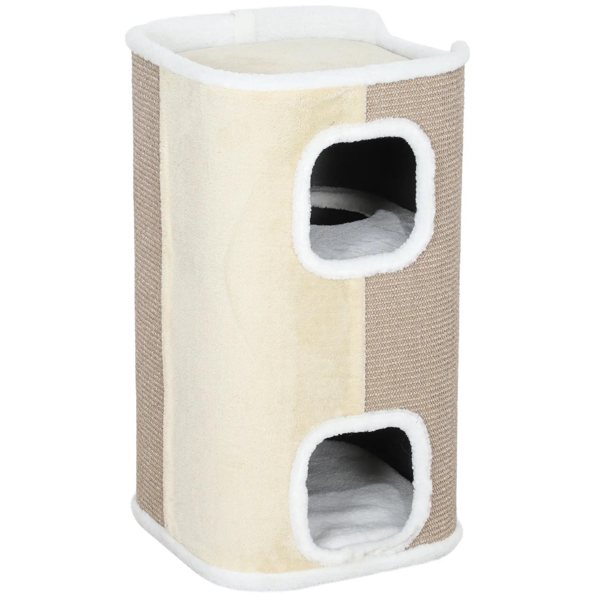 Nancy's Frascineto Kattenboom - Krabpaal - Kattengrot - Beige / Wit - ± 40 x 40 x 75 cm
