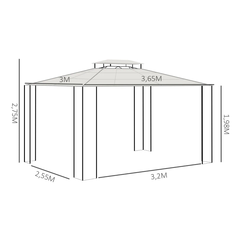 Nancy's Aguim Paviljoen - Party Tent - Prieel - Tuin Paviljoen - Pergola - 365 x 300 x 275 cm