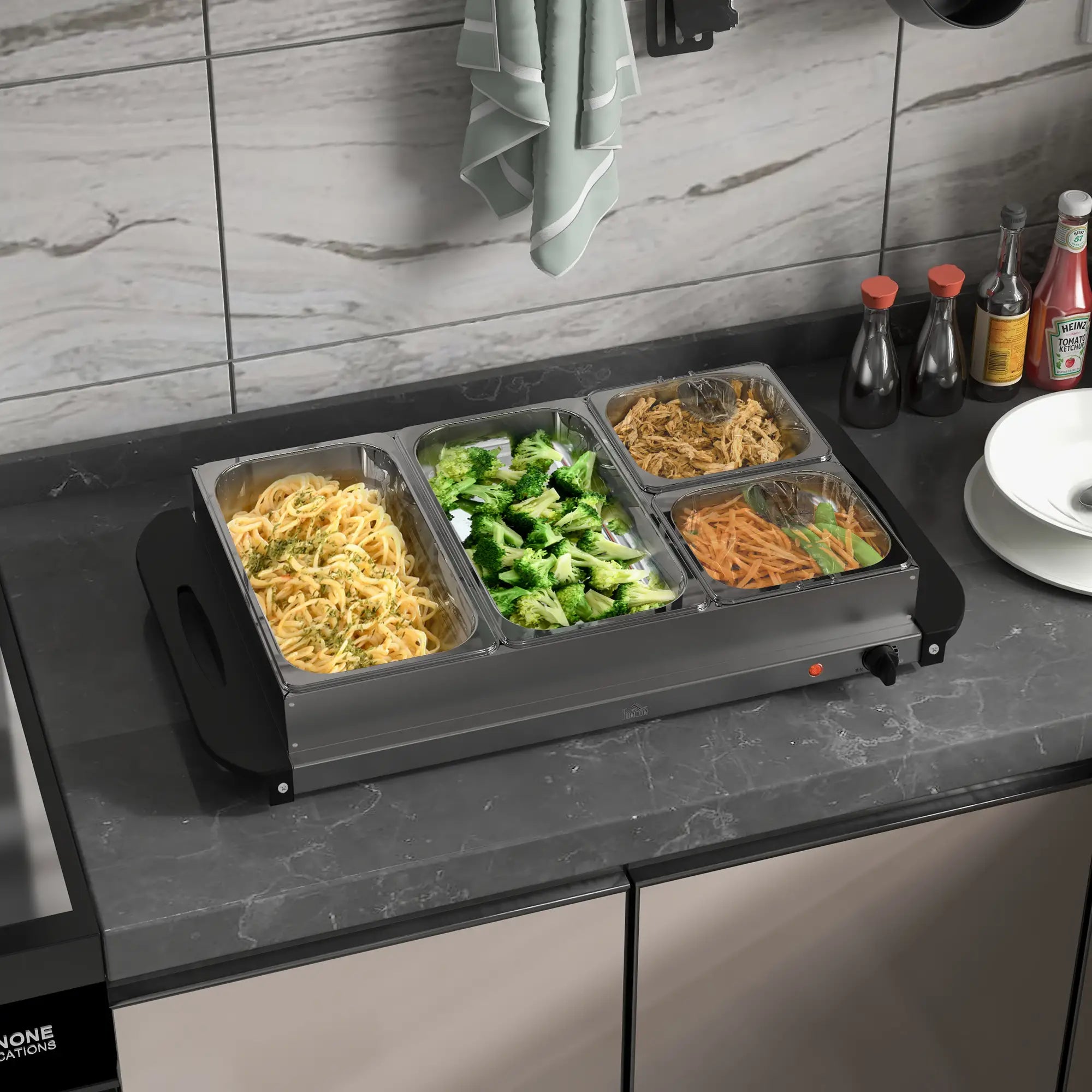 Nancy's Lazise Buffetverwarmer - Warmhoudplaat - Voedselverwarmer - Zilver - RVS