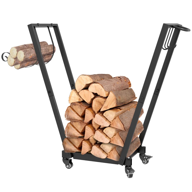 Nancy's Beiadene Firewood Rack - Wood Storage - Firewood Storage - Black - Steel