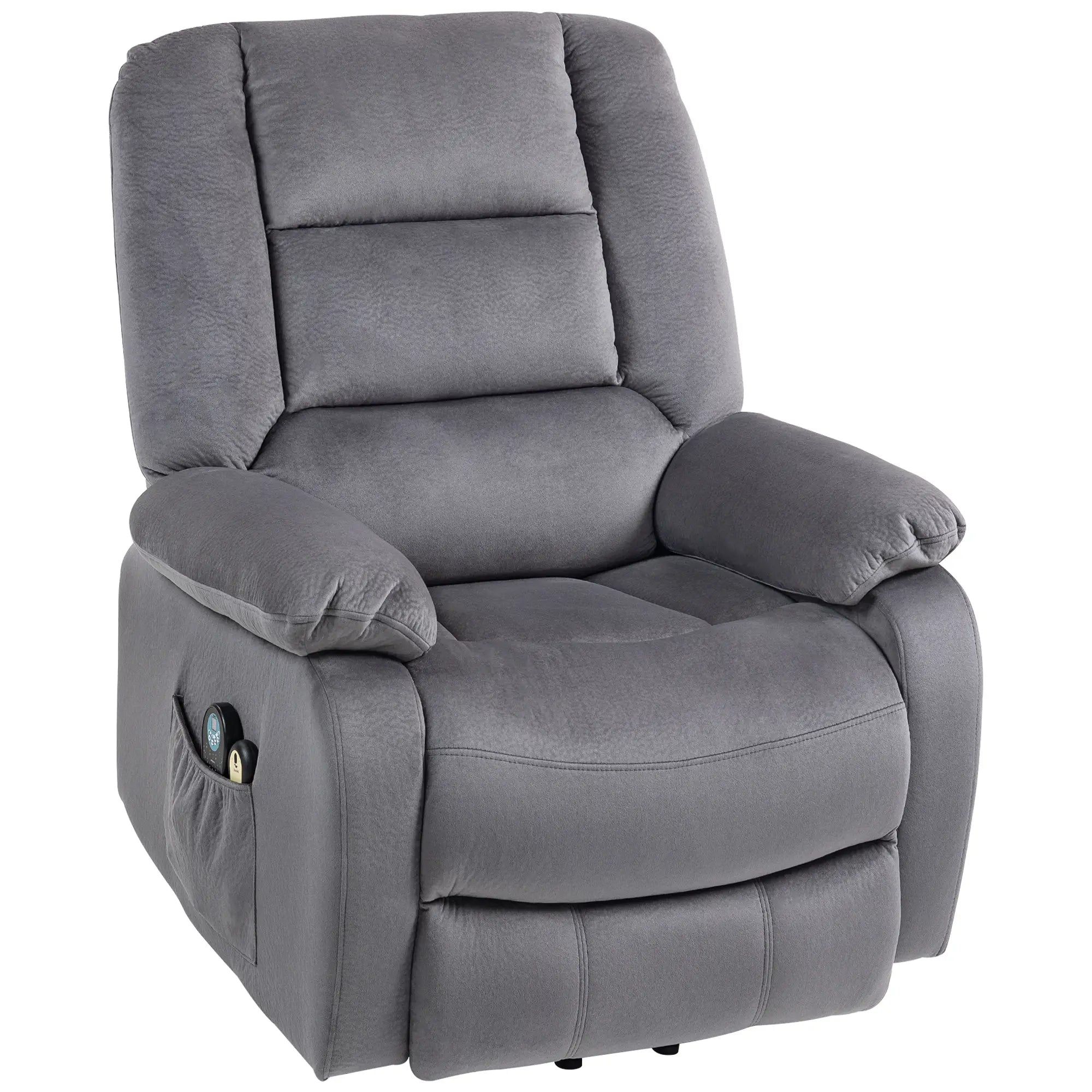 Nancy's Inveruno Sta op stoel - Relaxfauteuil - Seniorenstoel - Trillmasage en Warmte - Grijs