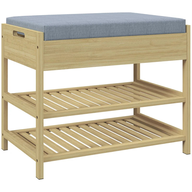 Nancy's Oppido Schoenenbank - Opbergbank - Schoenenrek - Bamboe - ± 55 x 35 x 45 cm