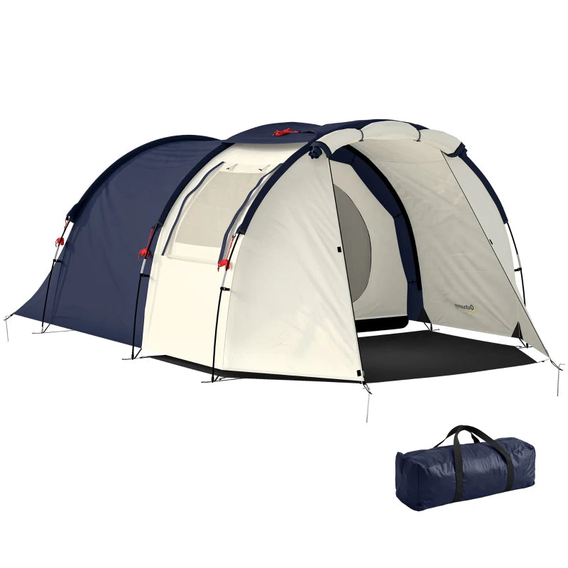 Nancy's Smarano Kampeertent - Campingtent - 2-4 Personen - Gezinstent - Blauw / Crèmewit - 385 x 240 x 140 cm