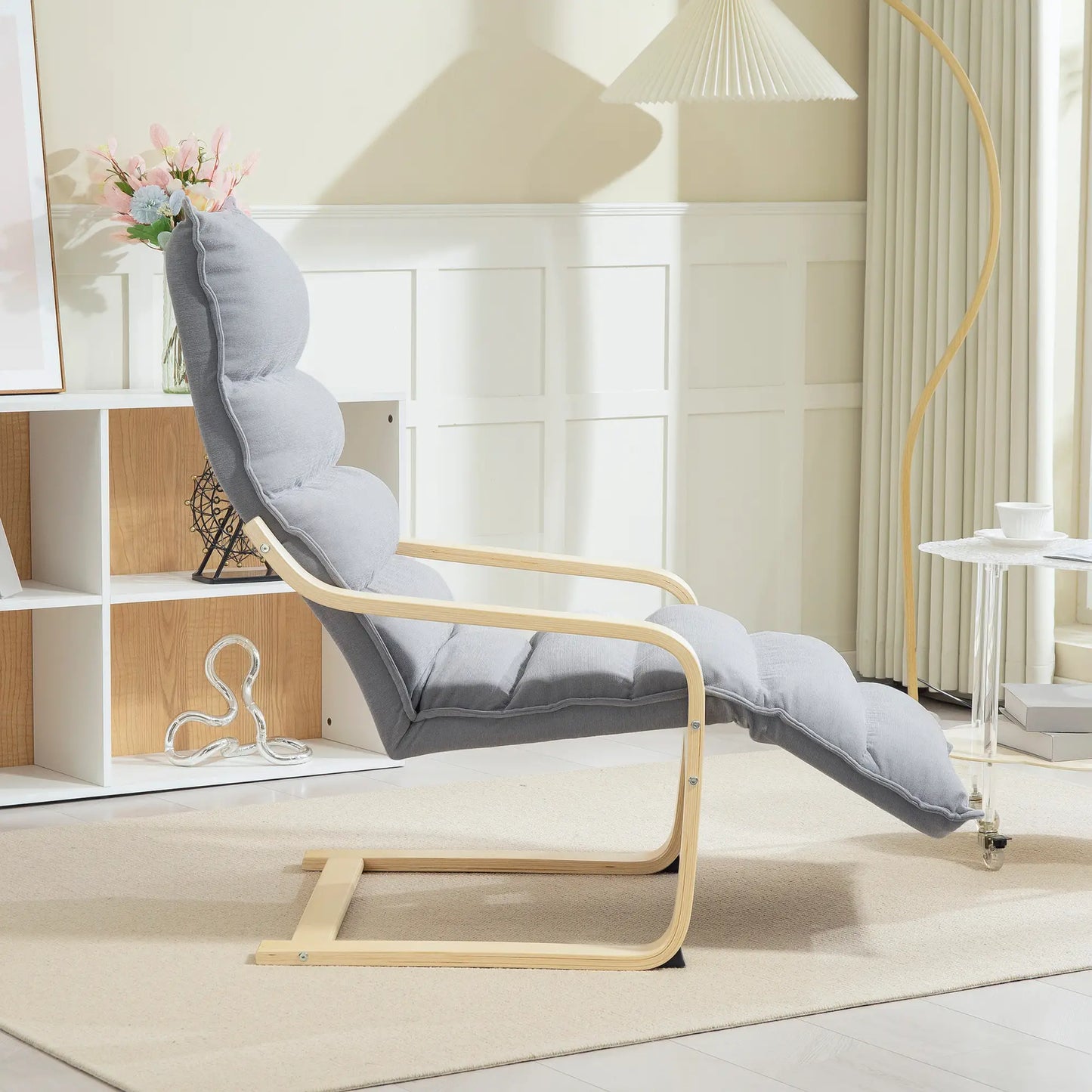 Nancy's Latera Relaxfauteuil - Loungestoel - Relaxstoel - Lichtgrijs - Fluweel
