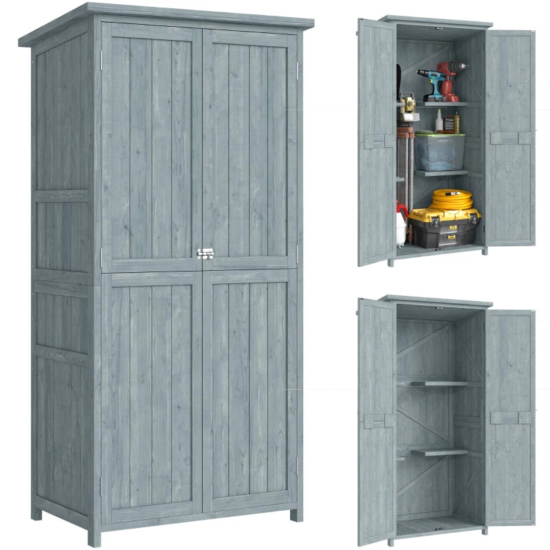 Nancy's Robilante Tuinkast - Buitenkast - Grijs - Vurenhout - ± 85 x 55 x 170 cm