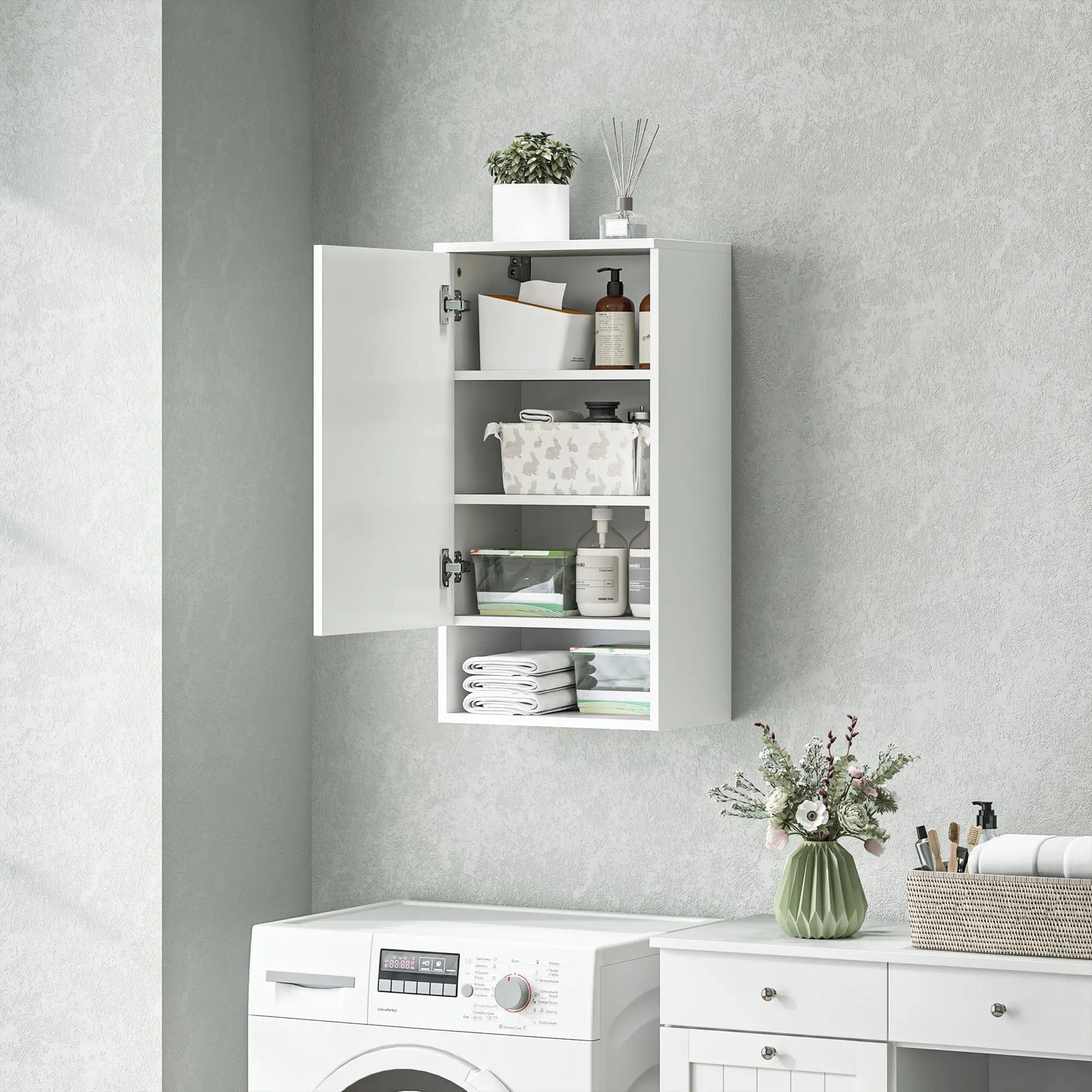 Nancy's Carbonate Badkamerkast - Badkamermeubel - Wit - ± 40 x 30 x 75 cm
