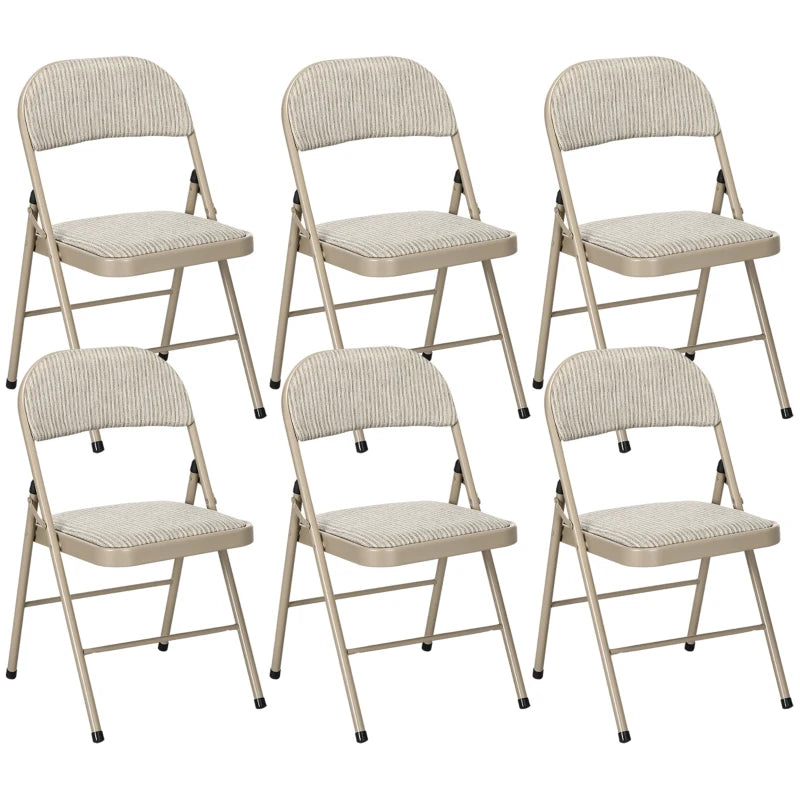 Nancy's Noto Klapstoelen - Set van 6 - Vouwstoel - Beige - Staal / Linnen