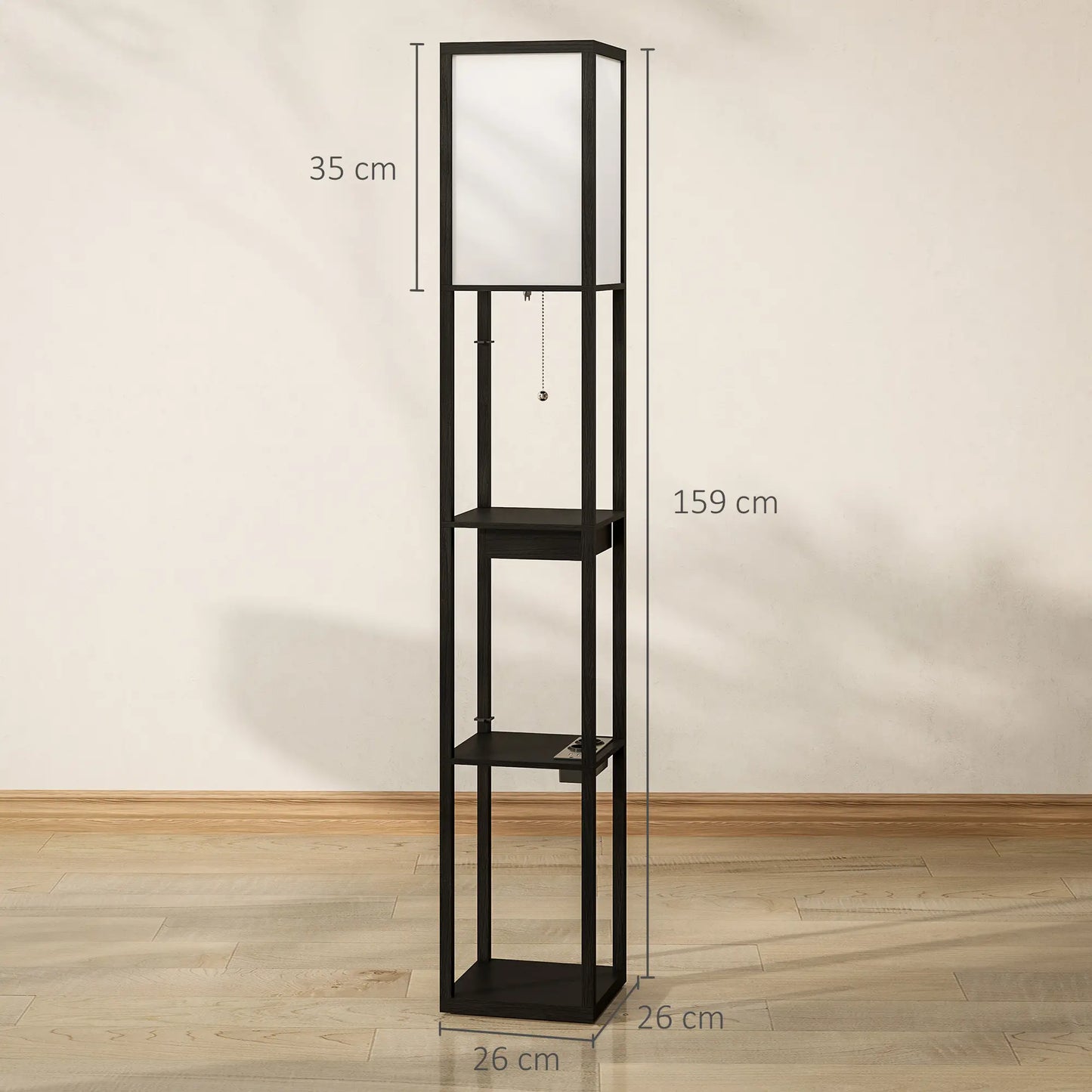 Nancy's Gizzeria Vloerlamp - Staande Lamp - Zwart / Wit