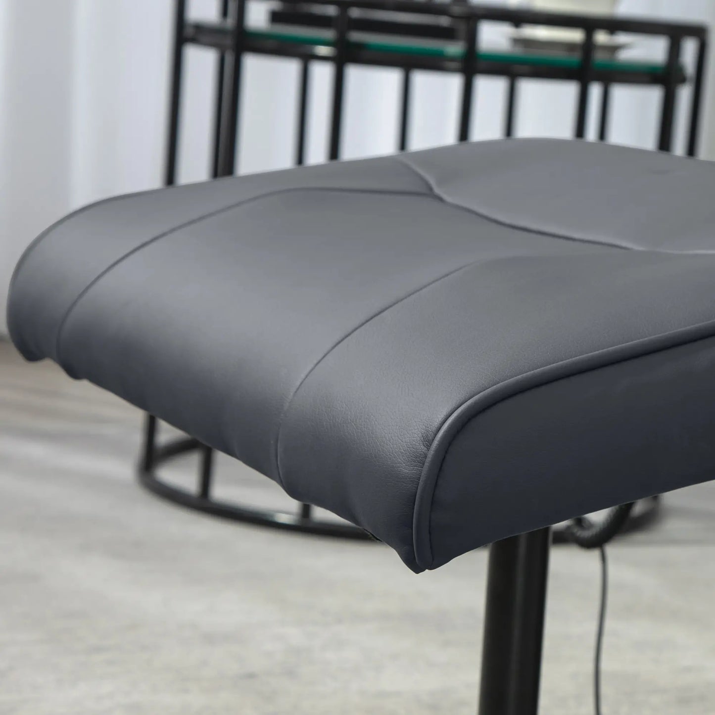 Nancy's Verdelhos Massagestoel met Voetenbankje - Massage Fauteuil - Relaxstoel - Donkergrijs - Kunstleer