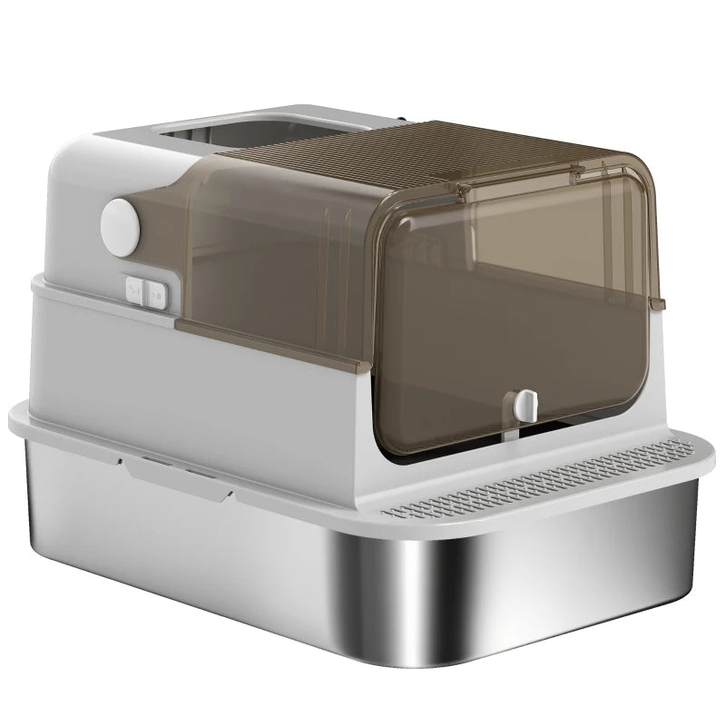 Nancy's Misurina Kattenbak - Kattentoilet - Katten wc - RVS / Grijs - ± 70 x 50 x 45 cm