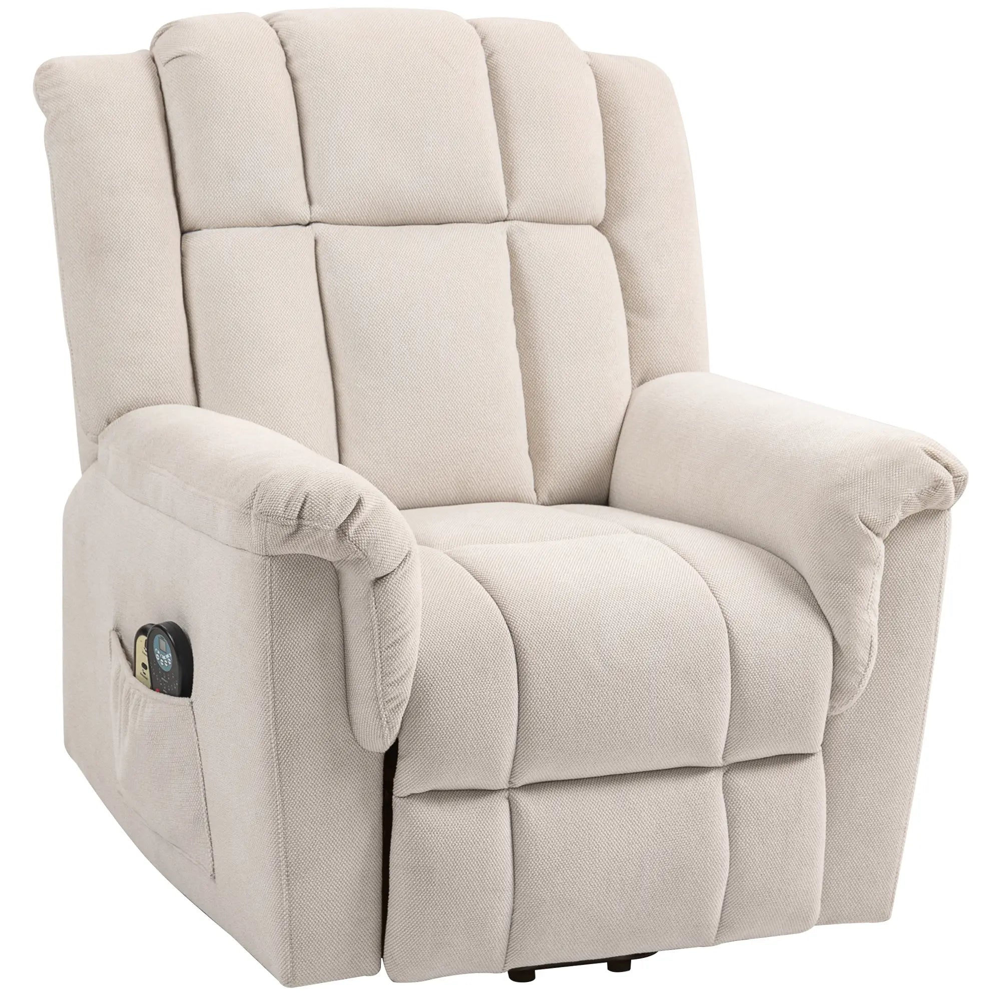 Nancy's Lanusei Sta op Stoel - Opsta Stoel - Seniorenstoel - Relaxfauteuil - Massagestoel - Beige - Chenille