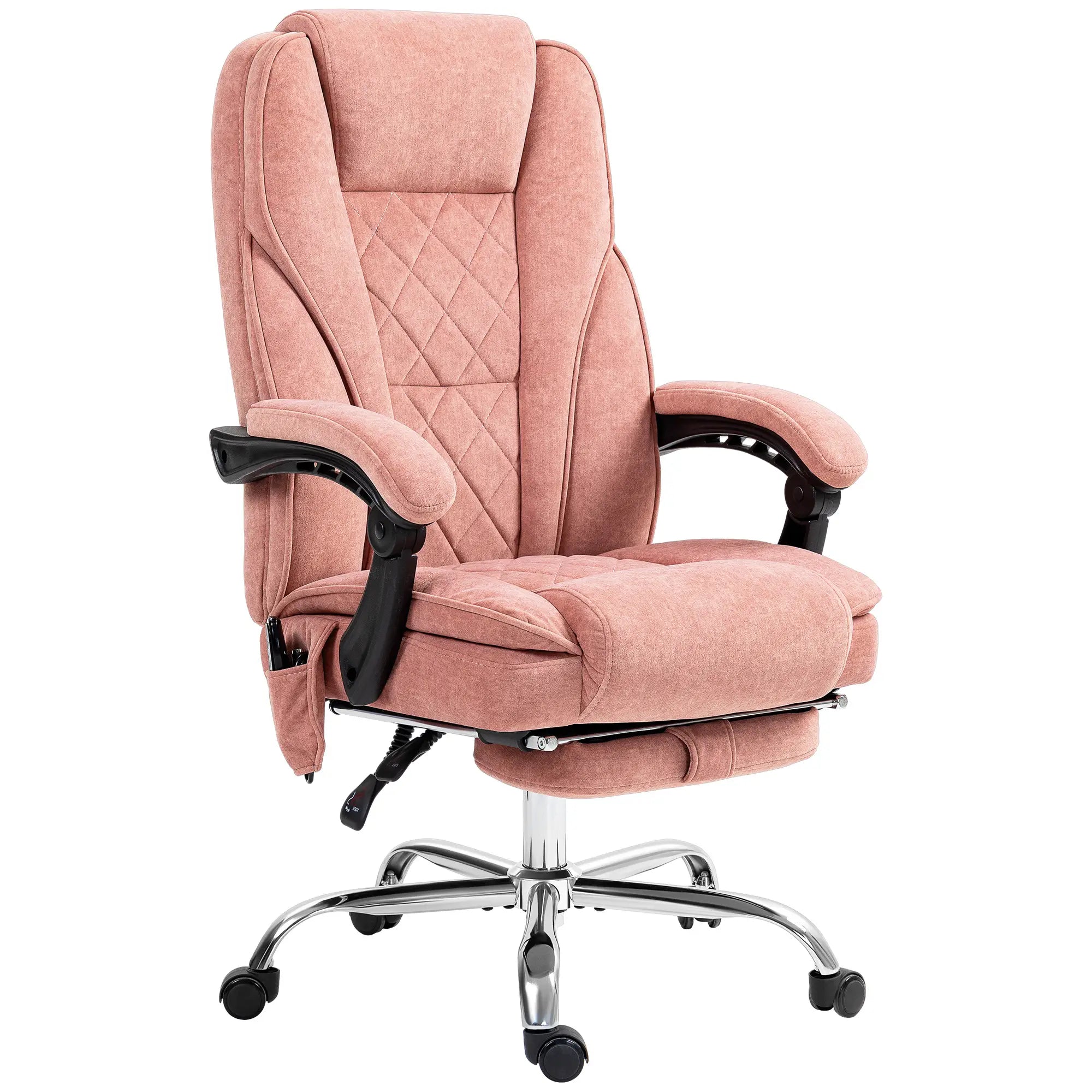Nancy's Jelsi Massage Bureaustoel - Massagekantoorstoel - Trilmassage en warmte - Roze - Suede