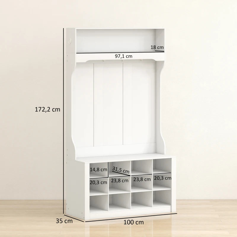 Nancy's Montecreto Wandgarderobe - Kledingrek - Garderobe - Wit - ± 100 x 35 x 170 cm