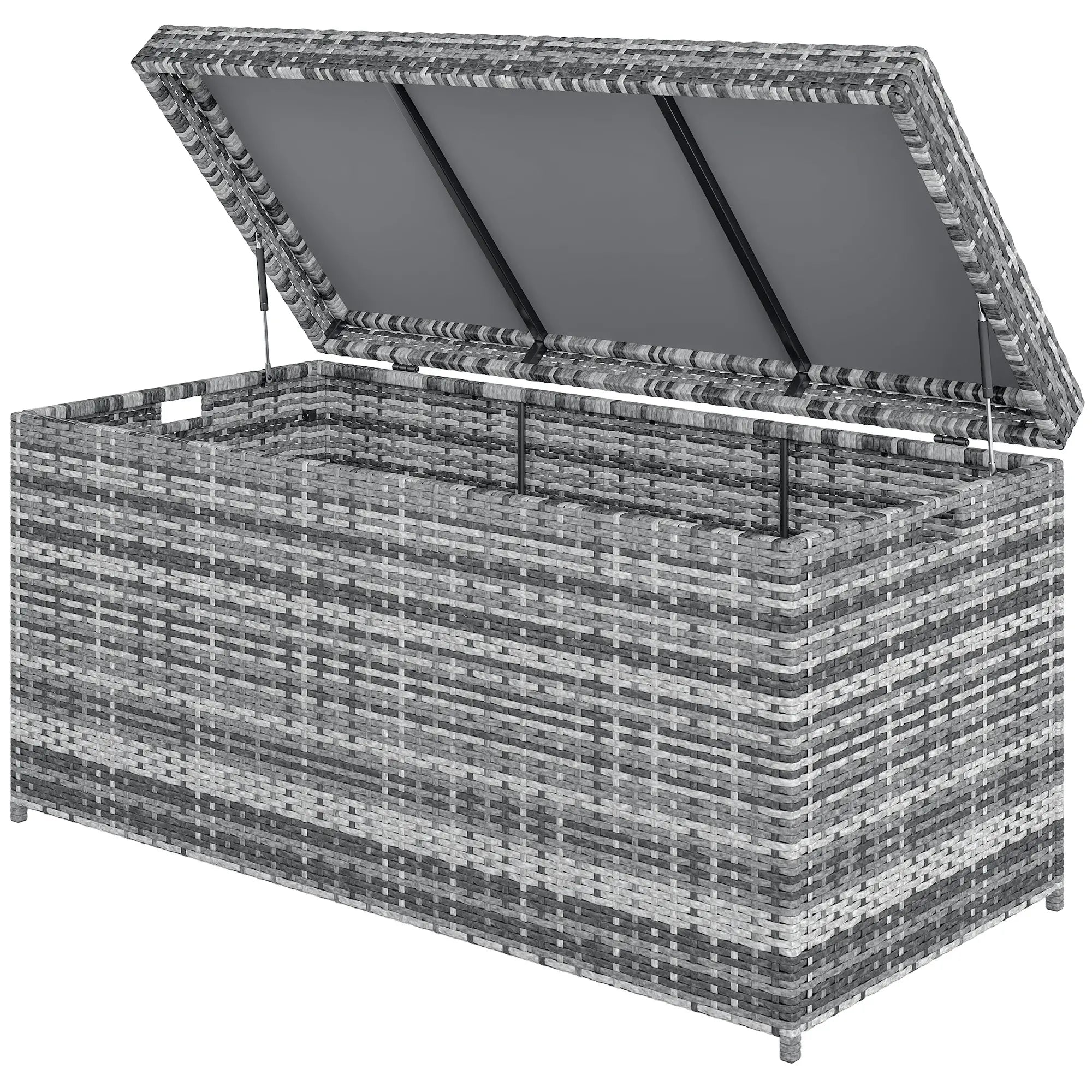 Nancy's Leni Tuinkussenbox - Kussenbox - Opbergbox voor buiten - Grijs - Rotan - ± 130 x 60 x 65 cm